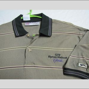 Sz L Brown Slazenger Byron Nelson Mens #424 Golf Polo Shirt